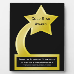 Photo Plaque de récompense personnalisée Gold Star