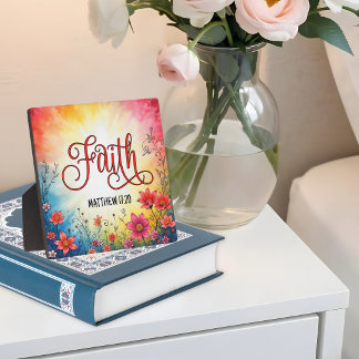 Photo Plaque de Table Inspirante Faith Matthieu 17:20