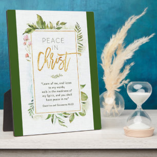 Photo Plaque de table "Paix en Christ" avec de l'Easel