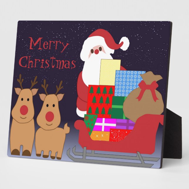 Photo Plaque décorative père Noël & Reindeer (Côté)