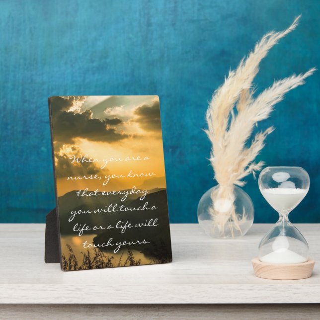 Photo Plaque d'infirmière avec devis inspirant (Côté)