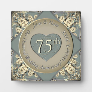 Photo Plaque du 75e anniversaire du diamant Mariage