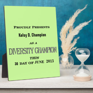 Photo Plaque du champion de la diversité