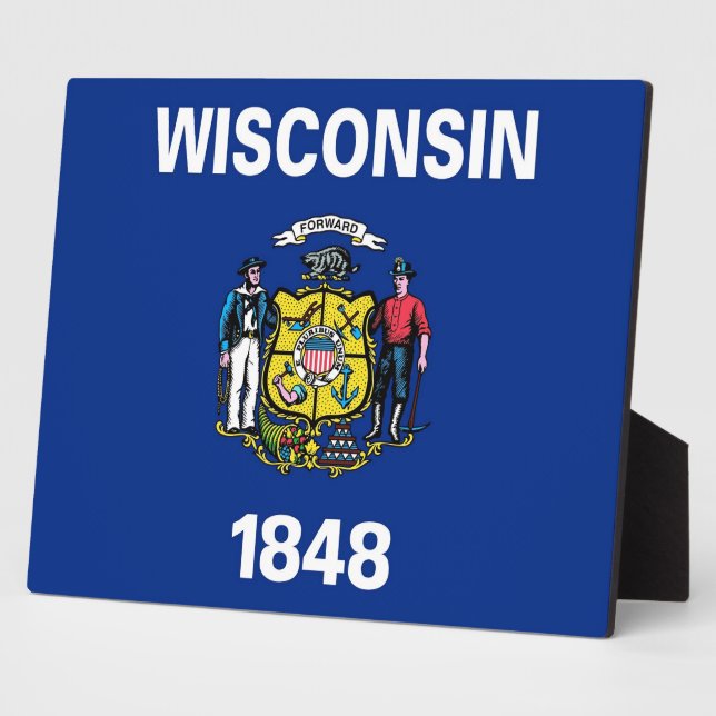 Photo Plaque du drapeau de l'État du Wisconsin (Côté)