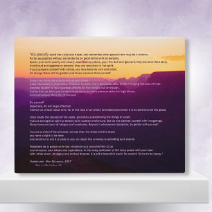 Photo Plaque Grand Canyon Desiderata