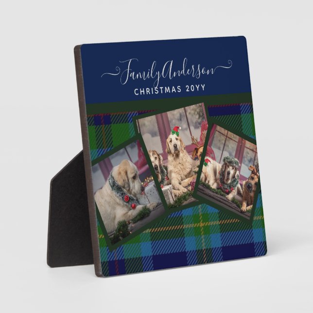 PHOTO PLAQUE - Miller TARTAN Blue Christmas Cadeau (Recto)