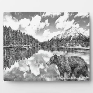 Photo Plaque Ours et Mouintains