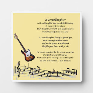 Photo Plaque Poem Grandgirl - Design musical
