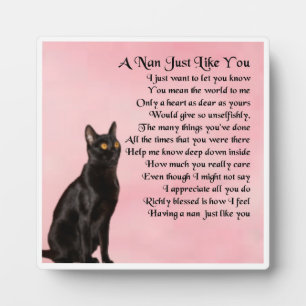 Photo Plaque Poem Nan - Design Chat Noir