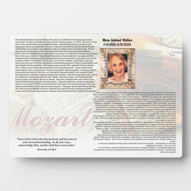 Photo Plaque pour amis (Devant)