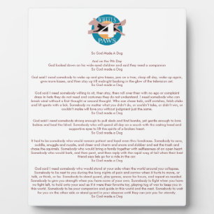 Photo Plaque "So God made A Chien"