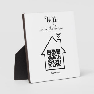 Photo Plaque tabletop WiFi minimaliste moderne QR Code