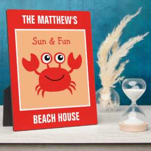 Photo Plaque texte personnalisée Happy Crab