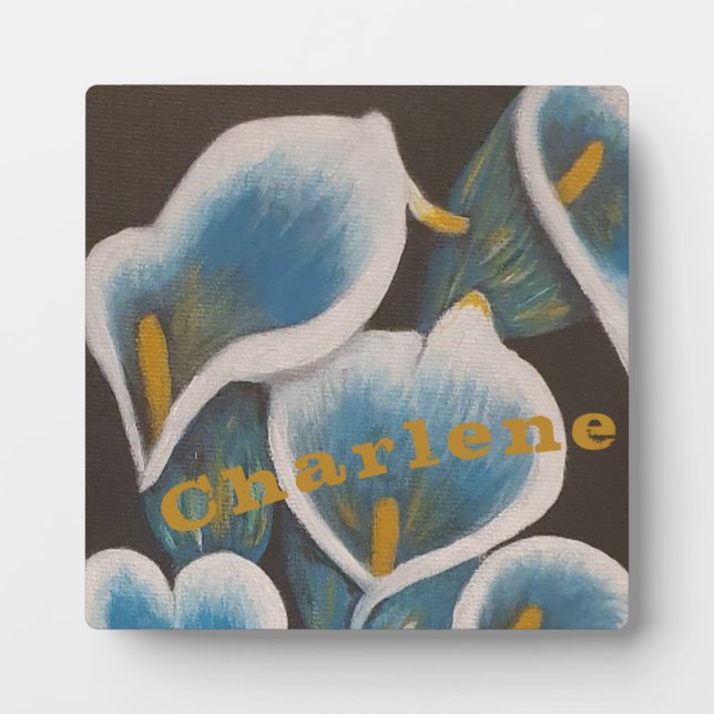 Photo Plaque Turquoise Fleur personnalisée (Devant)