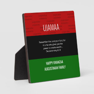 Photo Plaque UJAMAA personnalisé Joyeux Kwanzaa