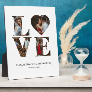 Photo Plaque Vertical Personnalisé Cœur d'Amour 4 Photos