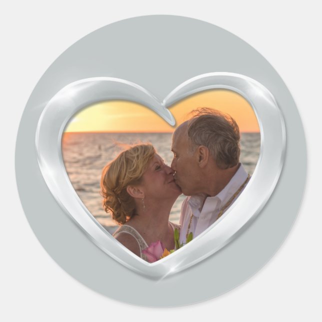 Photo platine anniversaire autocollant coeur (Devant)