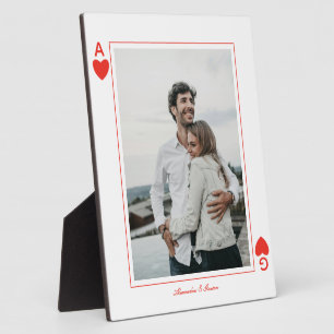 photo playing cards heart love ace simple plaque