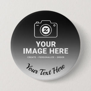 Photo Plus Custom Message 3 Inch Round Button