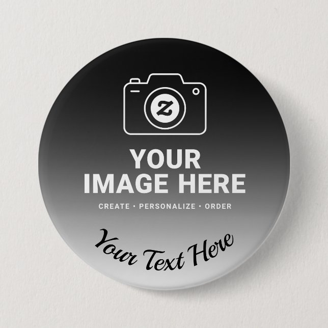 Photo Plus Custom Message 3 Inch Round Button (Front)
