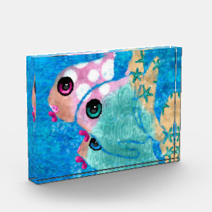 Photo Poisson Abstrait blanc Acrylique Bloc d'impression