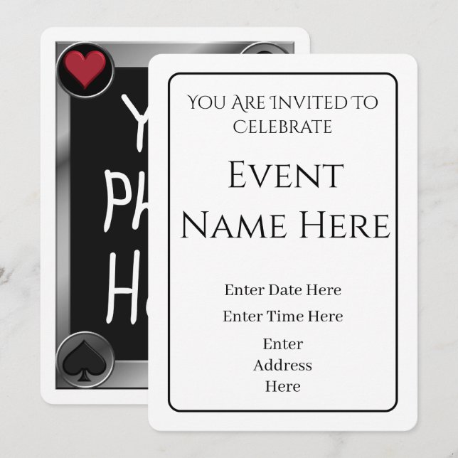 Photo Poker Playing Card Invitation (Front/Back)