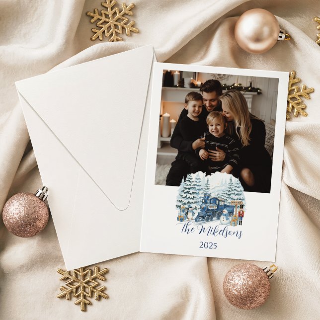 Photo Polar Express Family Christmas Holiday Card (Creator Uploaded)