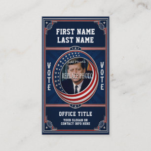 Photo Political Election Template Business Card