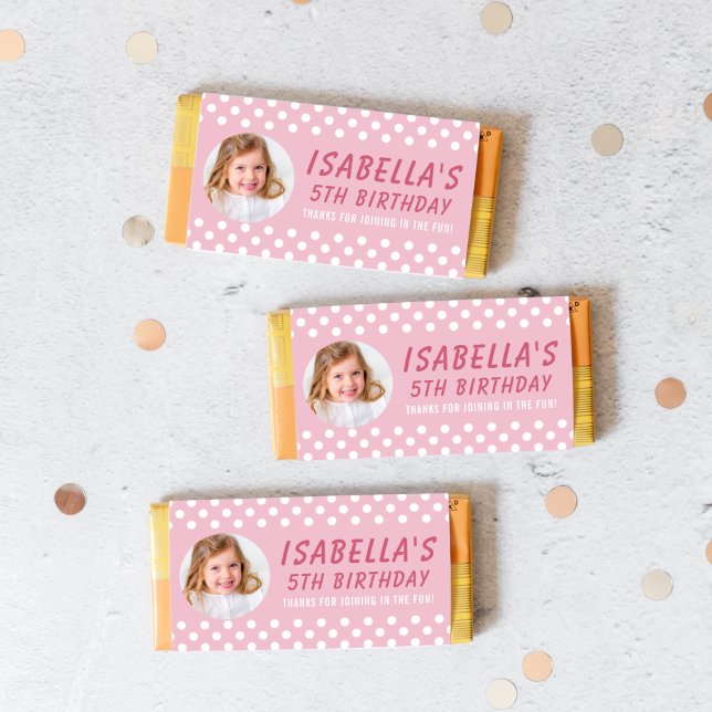 Photo Polka Dot Birthday Candy Bar Wrapper  (Creator Uploaded)