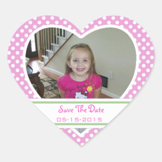 Photo : Polka-dot Heart : Save the Date Stickers