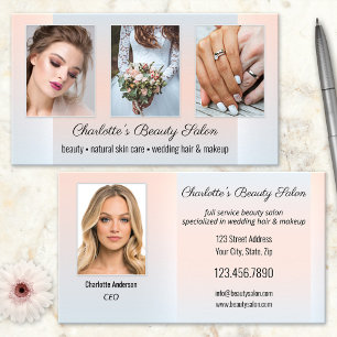 Photo Portfolio Beauty Salon Professional  Business Card