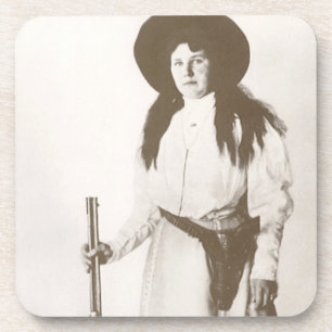 Photo Portrait of a Cowgirl Holding a Rifle, c1910 Coaster