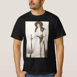 Photo Portrait of a Cowgirl Holding a Rifle, c1910 T-Shirt