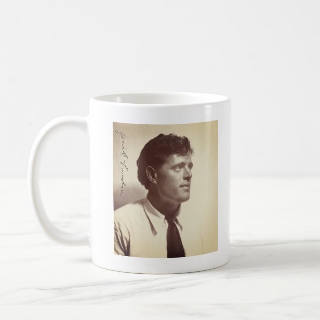 Photo portrait of Jack London Coffee Mug (Left)