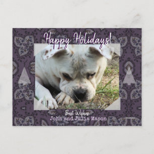 Photo Postcard with Vintage Paisley  Background