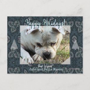 Photo Postcard with Vintage Paisley  Background