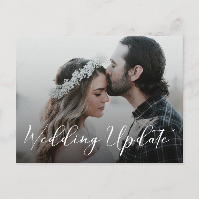Photo Postponed Wedding Announcement Postcard (Front)