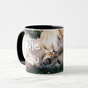 Photo pour Amoureux des chats de chien Custom Mug