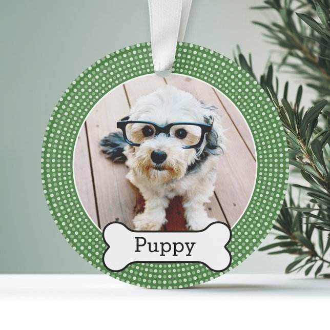 Photo pour animaux de compagnie avec os de chien - (Personalized Photo Ornament - Pet Theme)