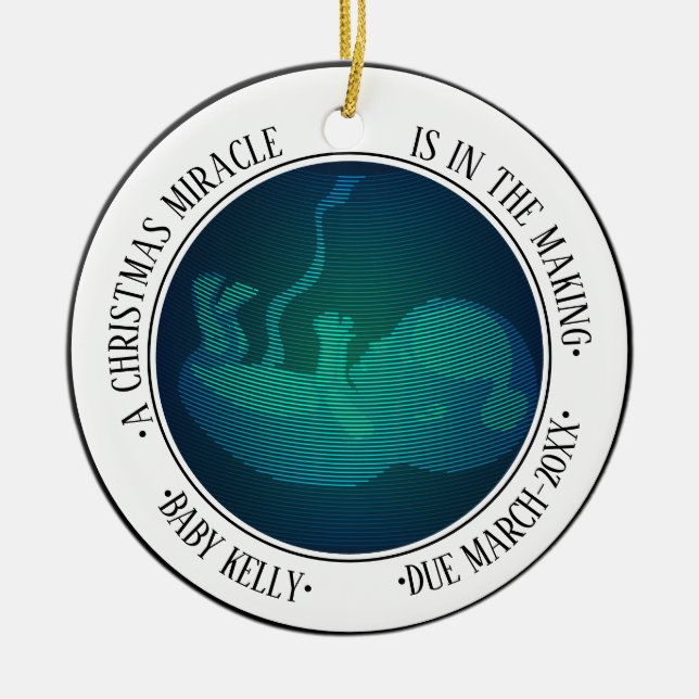 photo Pregnancy Announcement for expecting parents Ceramic Ornament (Front)