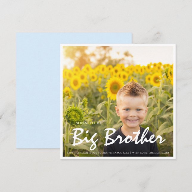 Photo Pregnancy Big Brother Blue Announcement (Front/Back)