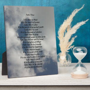 Photo Prenez le temps Poem Plaque