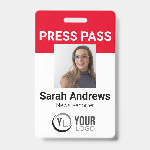 Photo Press Pass ID Badge
