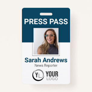 Photo Press Pass ID Badge