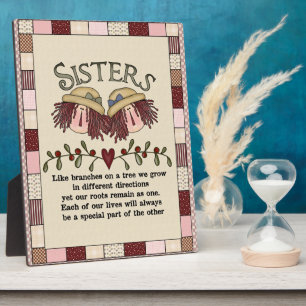 Photo Prim Sisters Poem Plaque