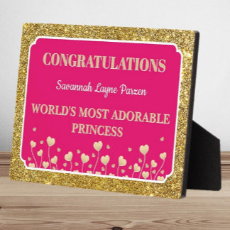 Photo Princesse ! Plaque de table personnalisée amusante