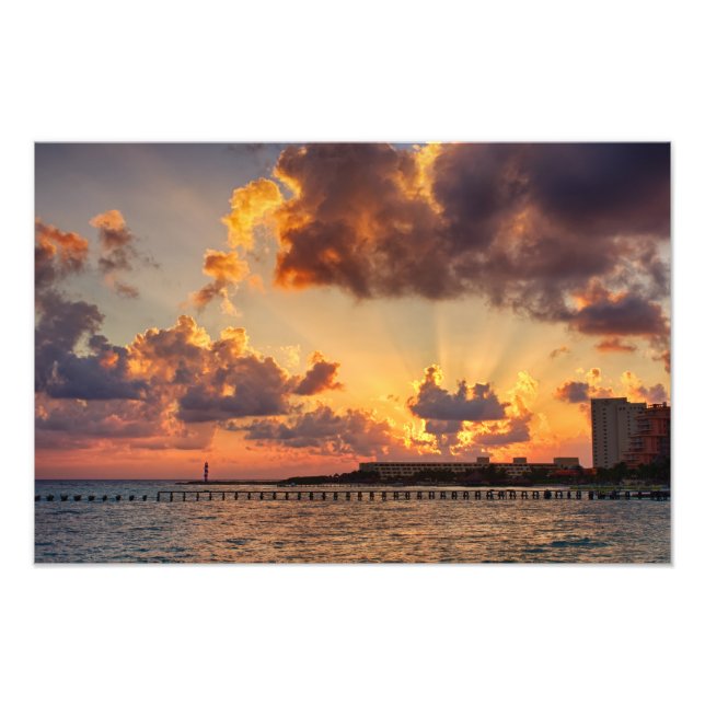 Photo Print - Sunrise in Cancun, Mexico (Front)
