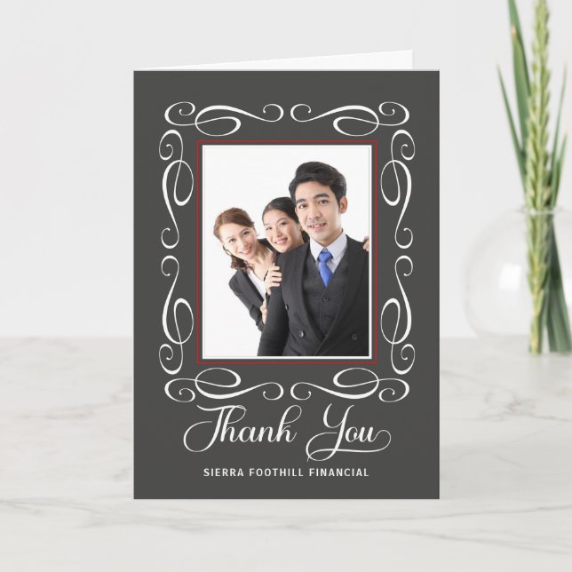 Photo Professional Business Custom Thank You Card (Front)