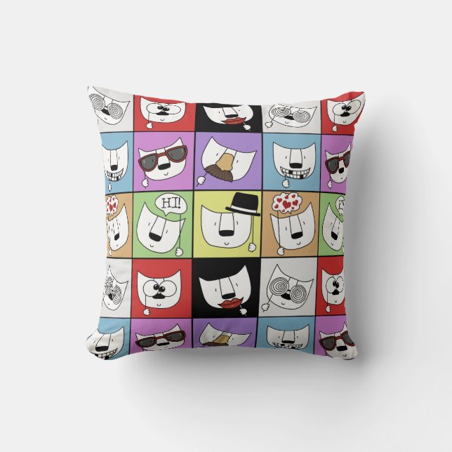Photo Props Cats Throw Pillow (Front)