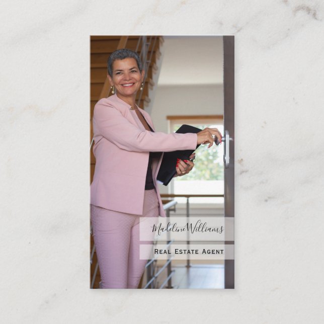 Photo QR Code Agent immobilier Carte de visite (Devant)